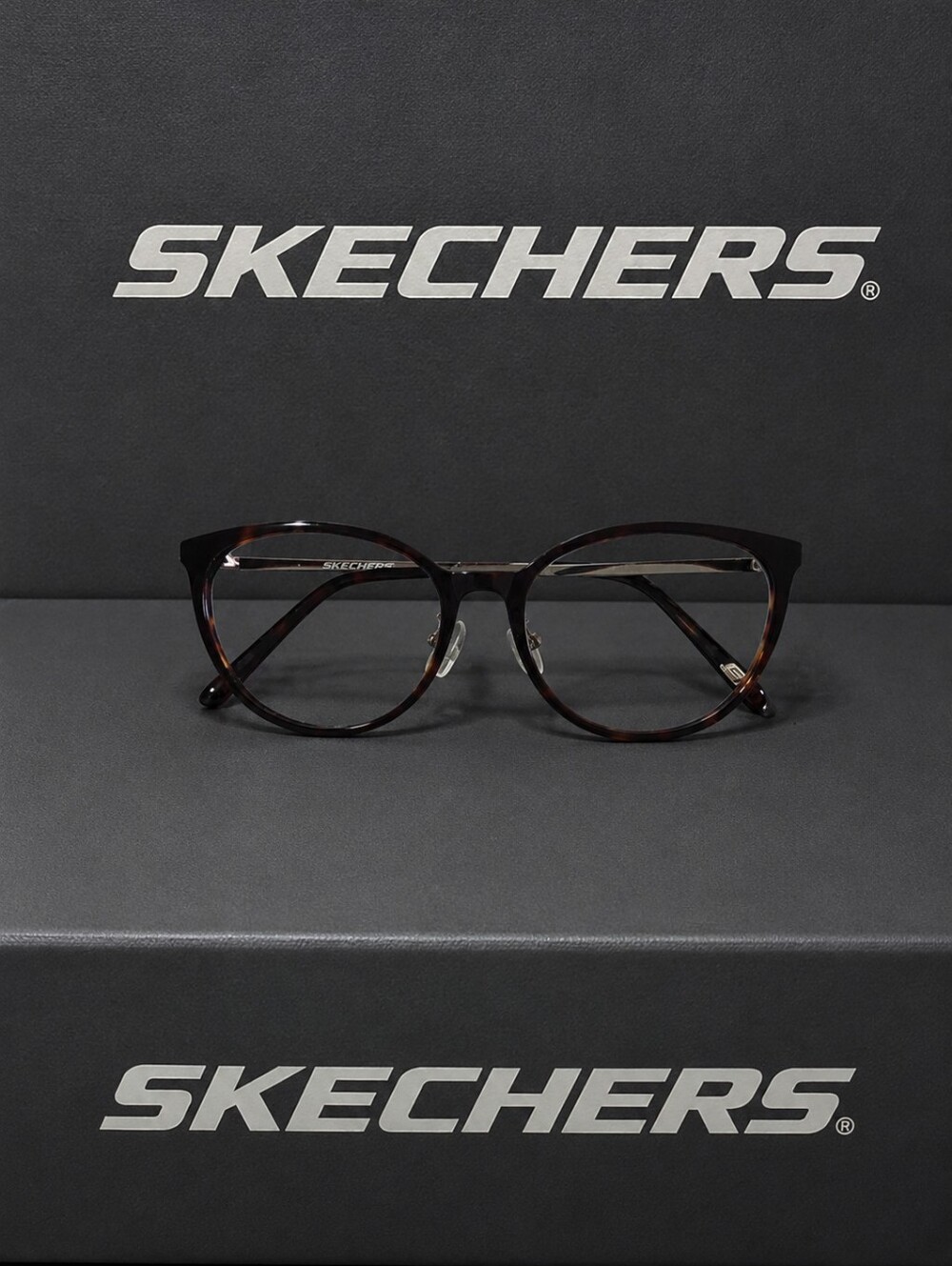 Skechers Women's Tortoise Shell Round Glasses - Brown/Black Frame Only